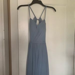 Azazie Cora Dusty Blue Dress